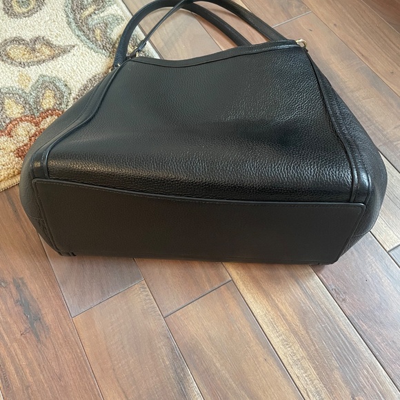 Coach Black Pebbled Leather Shoulder Bag - Large - Picture 7 of 9